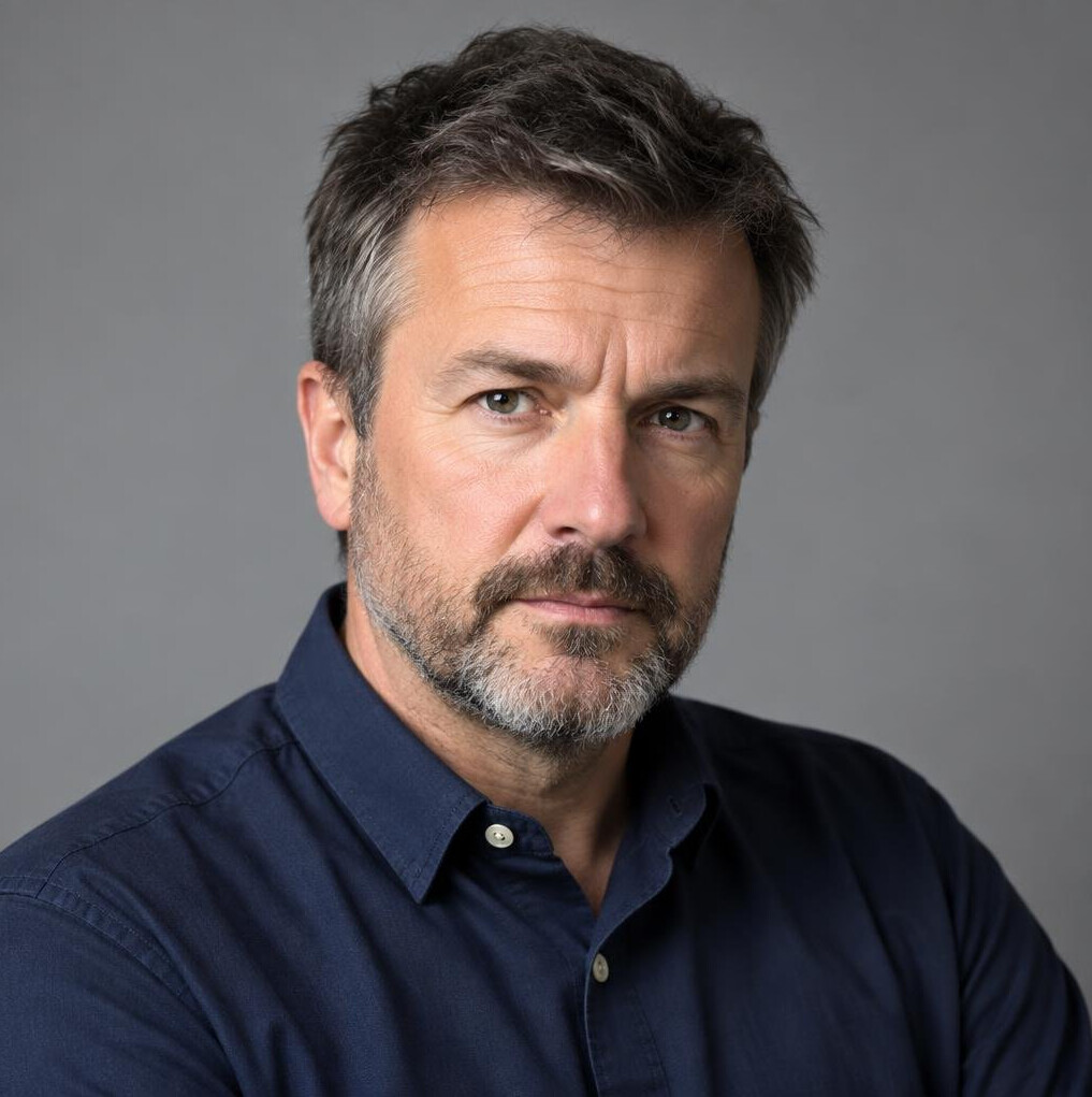 Studio portrait of a man investigative editor